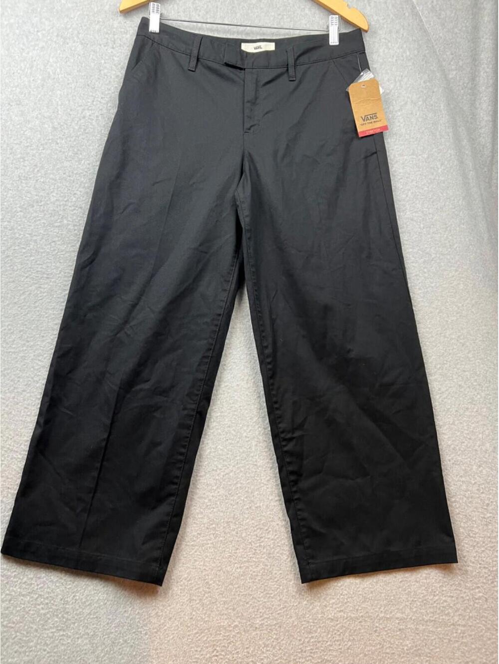 VANS 90s Y2K Chino Pants Women's Junior 7 Wide-Leg Baggy Skater Beige Vintage